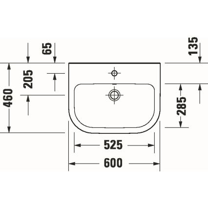 Duravit 23986000002 - Wandhängendes Waschbecken D-CODE 60x46 cm Keramik/glänzend weiß