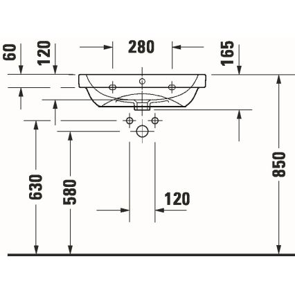 Duravit 23986000002 - Wandhängendes Waschbecken D-CODE 60x46 cm Keramik/glänzend weiß