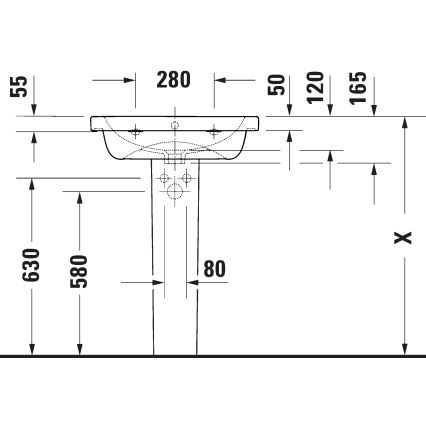 Duravit 23996000002 – D‑CODE Wand‑Waschbecken 60 x 48 cm, Keramik, glänzend weiß