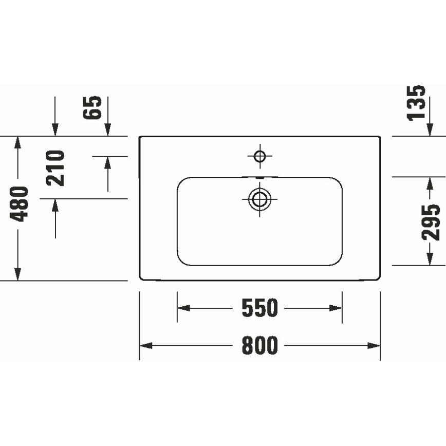 Duravit 23998000002 - Hänge-Waschbecken D-CODE 80x48 cm Keramik/weiß hochglänzend