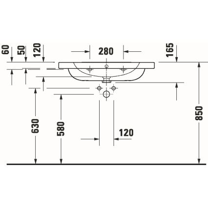 Duravit 23998000002 - Hänge-Waschbecken D-CODE 80x48 cm Keramik/weiß hochglänzend