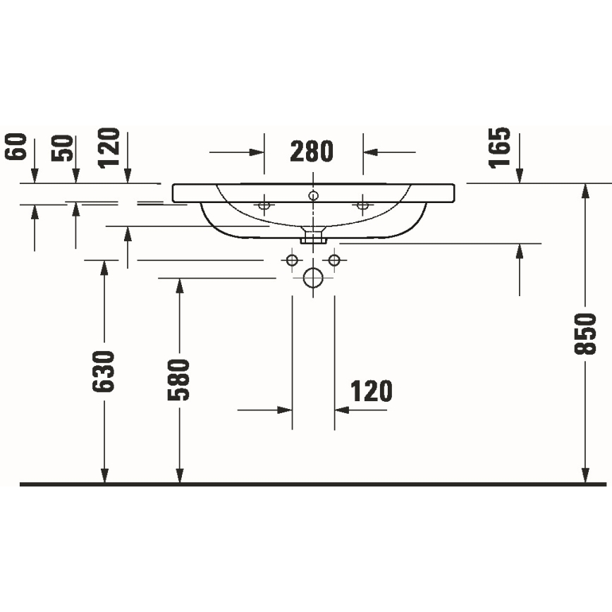 Duravit 23998000002 - Hänge-Waschbecken D-CODE 80x48 cm Keramik/weiß hochglänzend