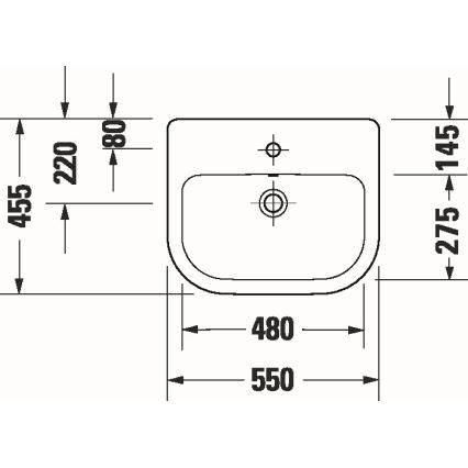 Duravit 24035500002 - Einbauwaschbecken D-CODE 55x45,5 cm Keramik/Glanzweiß