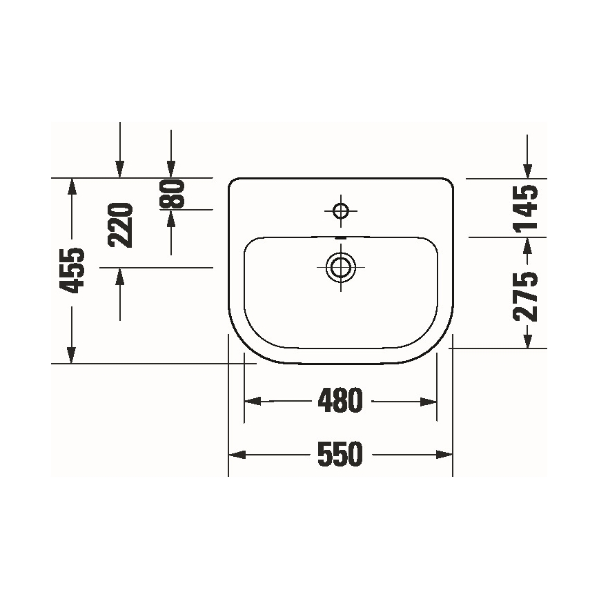 Duravit 24035500002 - Einbauwaschbecken D-CODE 55x45,5 cm Keramik/Glanzweiß
