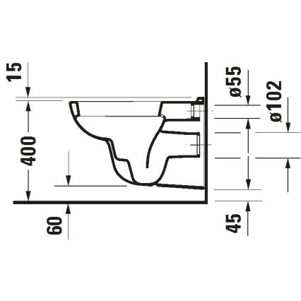Duravit 25350900002 - D-CODE Hänge-WC, Keramik, glänzend weiß