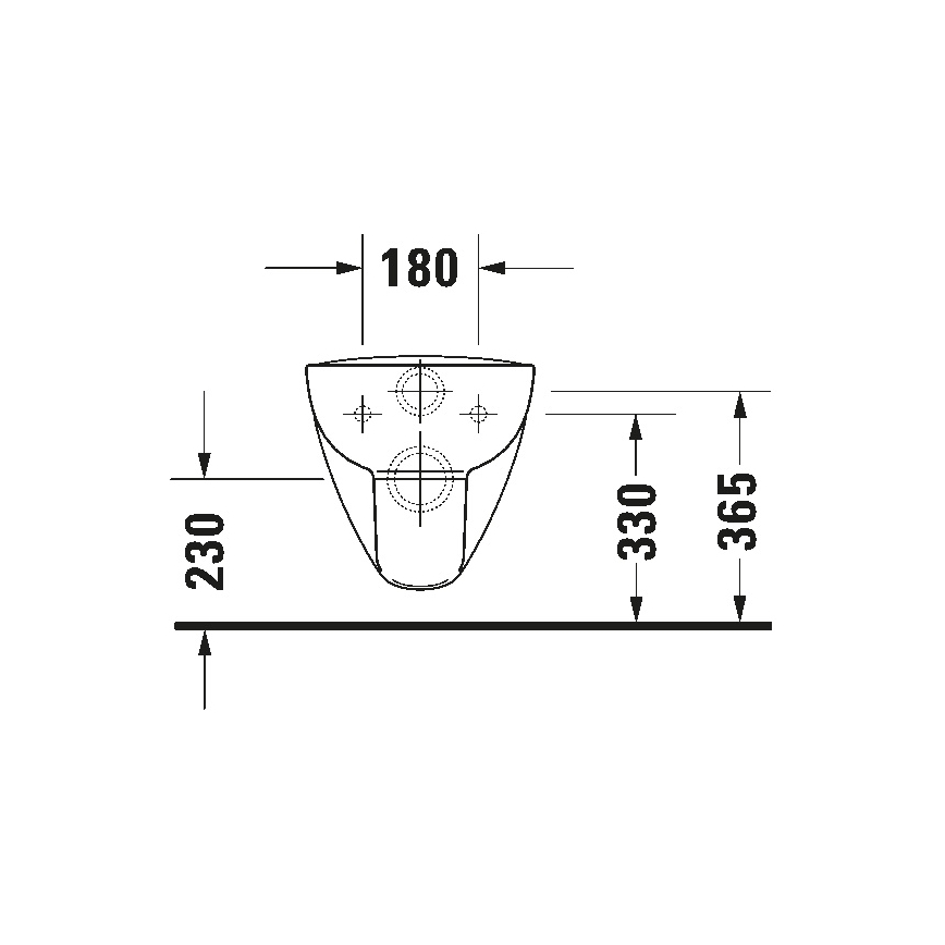Duravit 25700920002 - Wandhängendes Rimless-WC D-CODE, Keramik, Hochglanzweiß