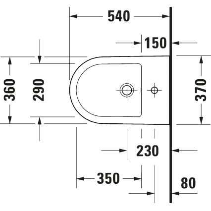 Duravit 27271500002 - Wandhängendes Bidet D-CODE, Keramik / glänzend weiß