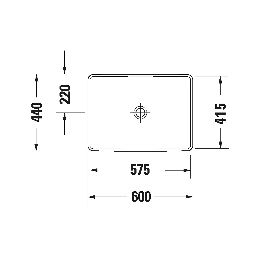 Duravit 358600079 - Einbauwaschbecken D-NEO 60x44 cm Keramik/Hochglanzweiß