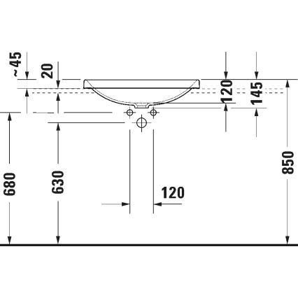 Duravit 358600079 - Einbauwaschbecken D-NEO 60x44 cm Keramik/Hochglanzweiß