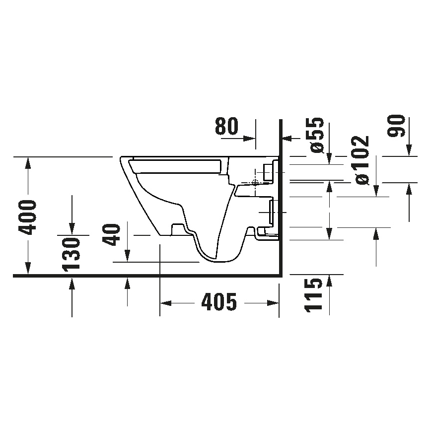 Duravit 49030900B2 - D-CODE Wand-WC mit WC-Sitz, Keramik, glänzend weiß