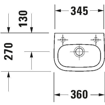 Duravit 7053600082 - Wandhängendes Waschbecken D-CODE 36x27 cm Keramik/glänzend weiß