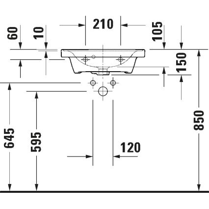 Duravit 742500000 - D-NEO Wand-Waschbecken 50 x 40 cm, Keramik, glänzend weiß