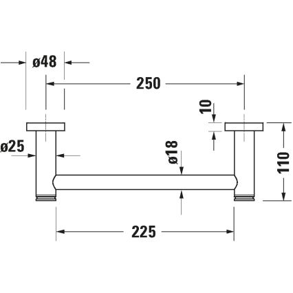 Duravit 99144600 - Badewannengriff D-CODE 28,4 cm matt schwarz