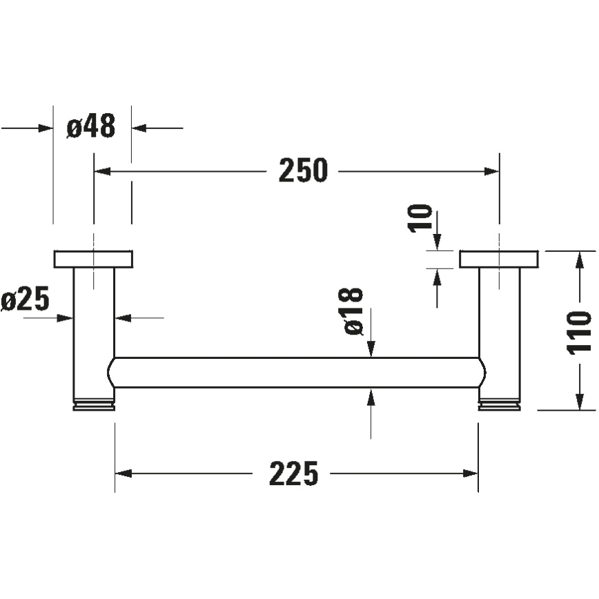 Duravit 99144600 - Badewannengriff D-CODE 28,4 cm matt schwarz