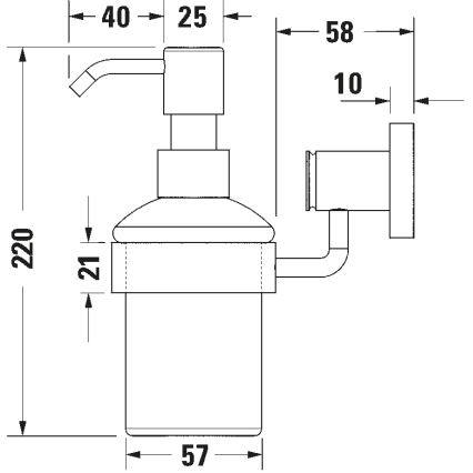 Duravit 99161000 - Wand-Seifenspender D-CODE 390 ml Milchglas / glänzender Chrom