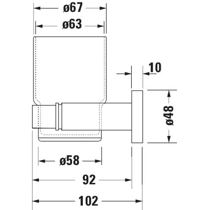 Duravit 99191000 - Wandhalter für Zahnbürsten D-CODE, links, glänzender Chrom