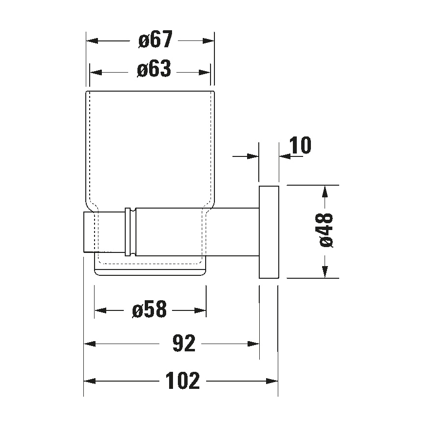 Duravit 99194600 - Wandhalter für Zahnbürsten D-CODE, links, matt schwarz
