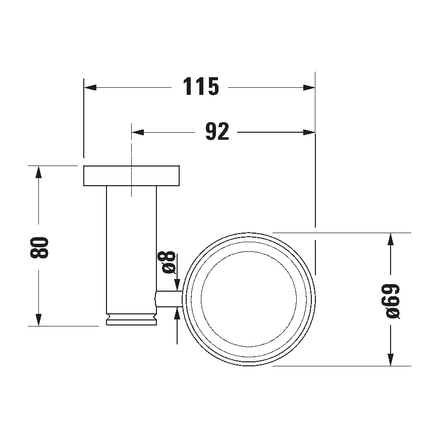Duravit 99201000 - Wandhalter für Zahnbürsten D-CODE, rechts, glänzend verchromt