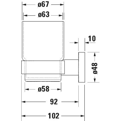 Duravit 99201000 - Wandhalter für Zahnbürsten D-CODE, rechts, glänzend verchromt