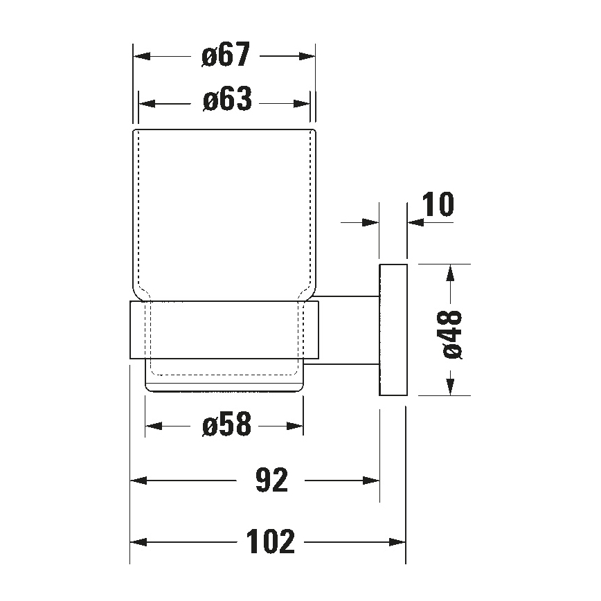 Duravit 99201000 - Wandhalter für Zahnbürsten D-CODE, rechts, glänzend verchromt