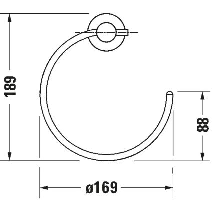Duravit 99214600 - Wand-Handtuchhalter D-CODE matt schwarz