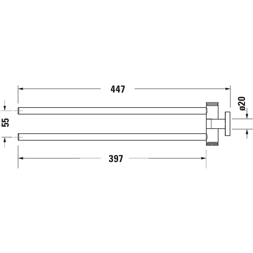 Duravit 99221000 - D-CODE Wand-Handtuchhalter, 44,7 cm, Glanzchrom