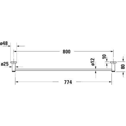 Duravit 99231000 - Wandhandtuchhalter D-CODE, 84,5 cm, glänzender Chrom