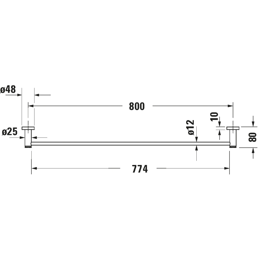 Duravit 99231000 - Wandhandtuchhalter D-CODE, 84,5 cm, glänzender Chrom