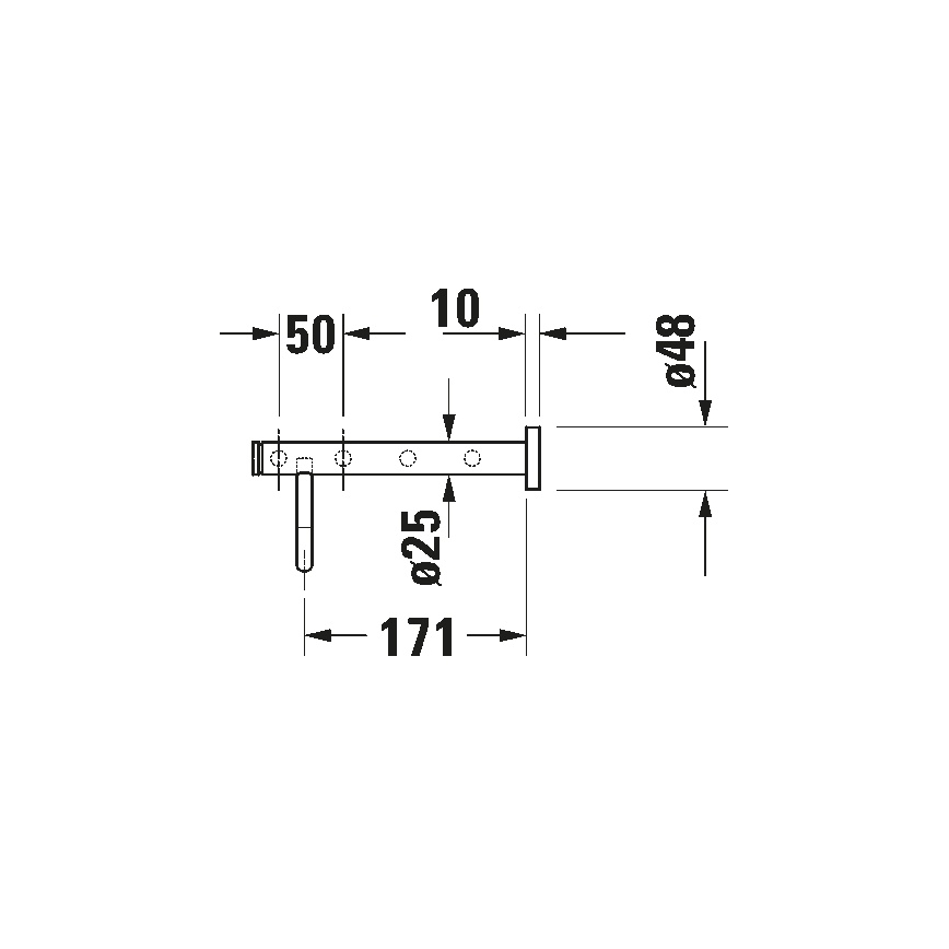 Duravit 99251000 - Wandhandtuchhalter D-CODE 65 cm, Chrom glänzend