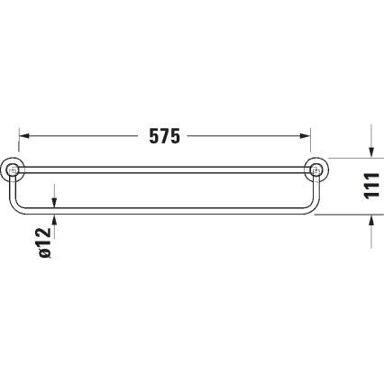 Duravit 99251000 - Wandhandtuchhalter D-CODE 65 cm, Chrom glänzend
