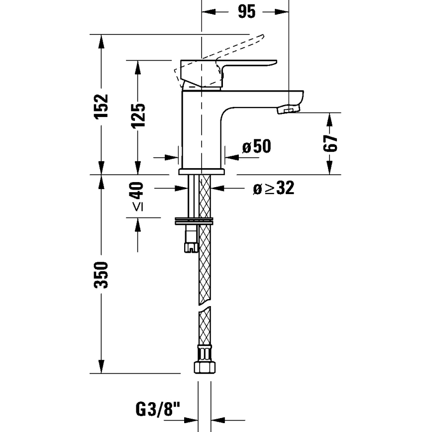 Duravit DC1013002046 - Waschtischarmatur D-CODE matt schwarz
