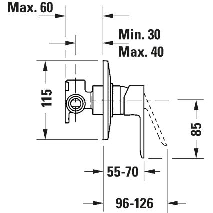 Duravit DC4210007046 - Unterputz-Duscharmatur D-CODE matt schwarz