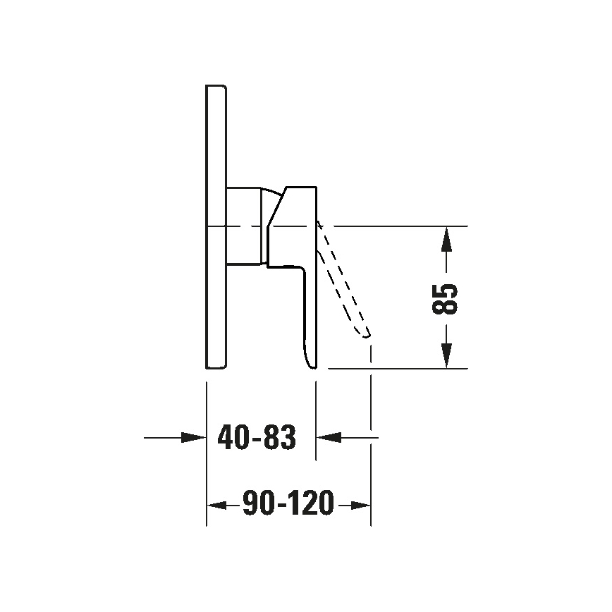 Duravit DC4210010046 - Unterputz-Duscharmatur D-CODE matt schwarz