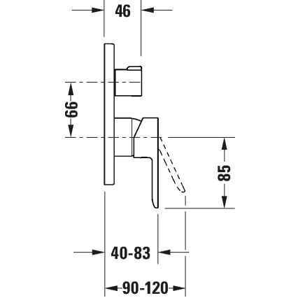 Duravit DC4210012010 - D-CODE Duscharmatur für Unterputzmontage, glänzender Chrom