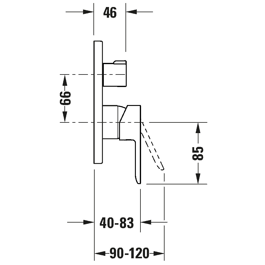 Duravit DC4210012010 - D-CODE Duscharmatur für Unterputzmontage, glänzender Chrom