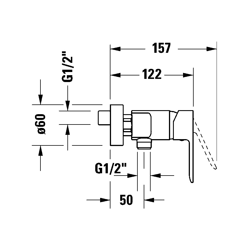 Duravit DC4230001046 - Duscharmatur D-CODE matt schwarz