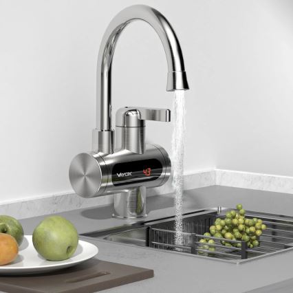 Durchlauferhitzer mit LED-Anzeige 3000W/230V IPX4 Edelstahl