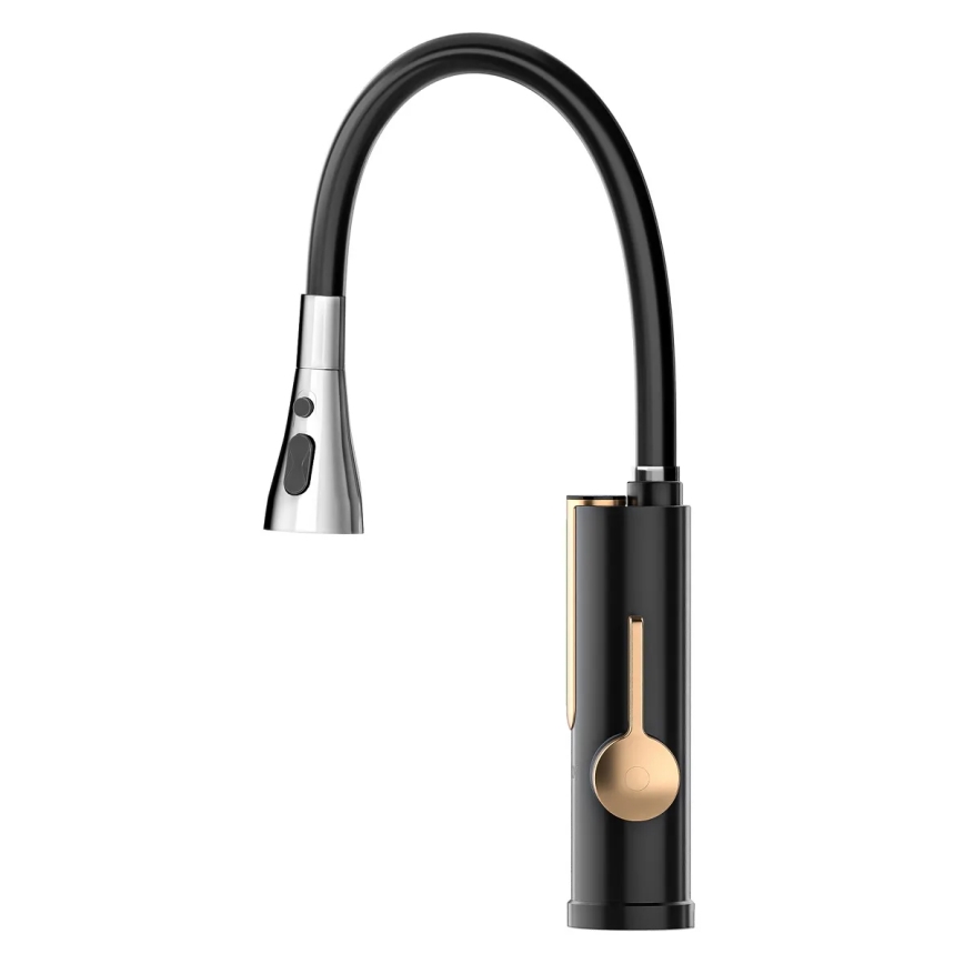 Durchlauferhitzer mit LED-Display 3000 W/230 V IPX4 schwarz/gold