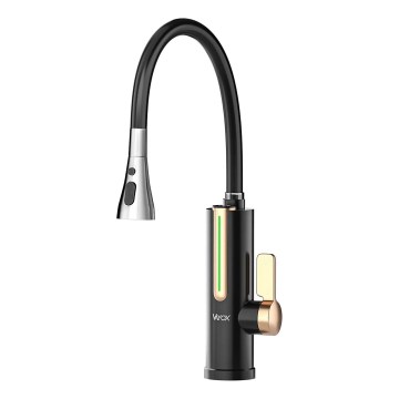 Durchlauferhitzer mit LED-Display, 3000 W / 230 V, Schutzart IPX4, Schwarz