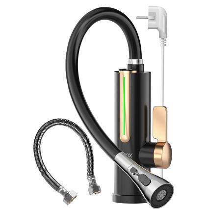 Durchlauferhitzer mit LED-Display, 3000 W / 230 V, Schutzart IPX4, Schwarz