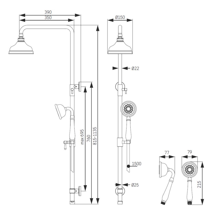 Duschgarnitur AEROSKOBING Messing