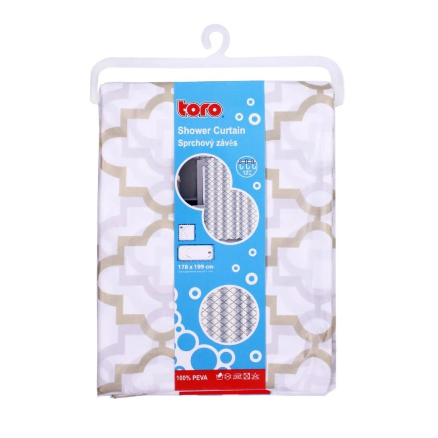 Duschvorhang TORO EASY 178x199 cm Weiß/Gelb