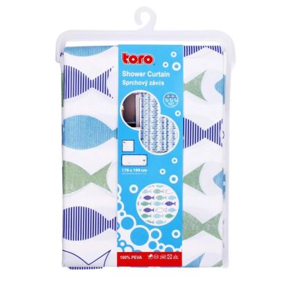 Duschvorhang TORO PREMIUM 178x199 cm blau/grün