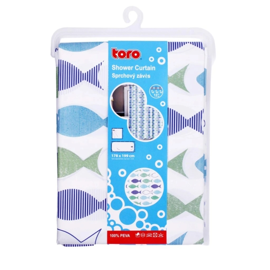 Duschvorhang TORO PREMIUM 178x199 cm blau/grün
