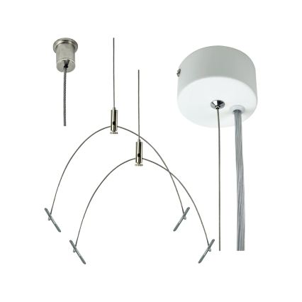 e2 elektro - Set mit 150 cm langen Abhängeseilen, glänzender Chrom