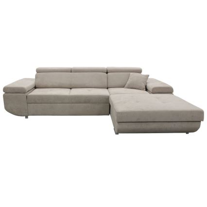 Eck-Schlafsofa CASTELO mit Stauraum, L-Form, rechts, grau