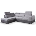 Eck-Schlafsofa in L-Form mit Stauraum MATRIX, grau, links