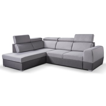 Eck-Schlafsofa in L-Form mit Stauraum MATRIX, grau, links
