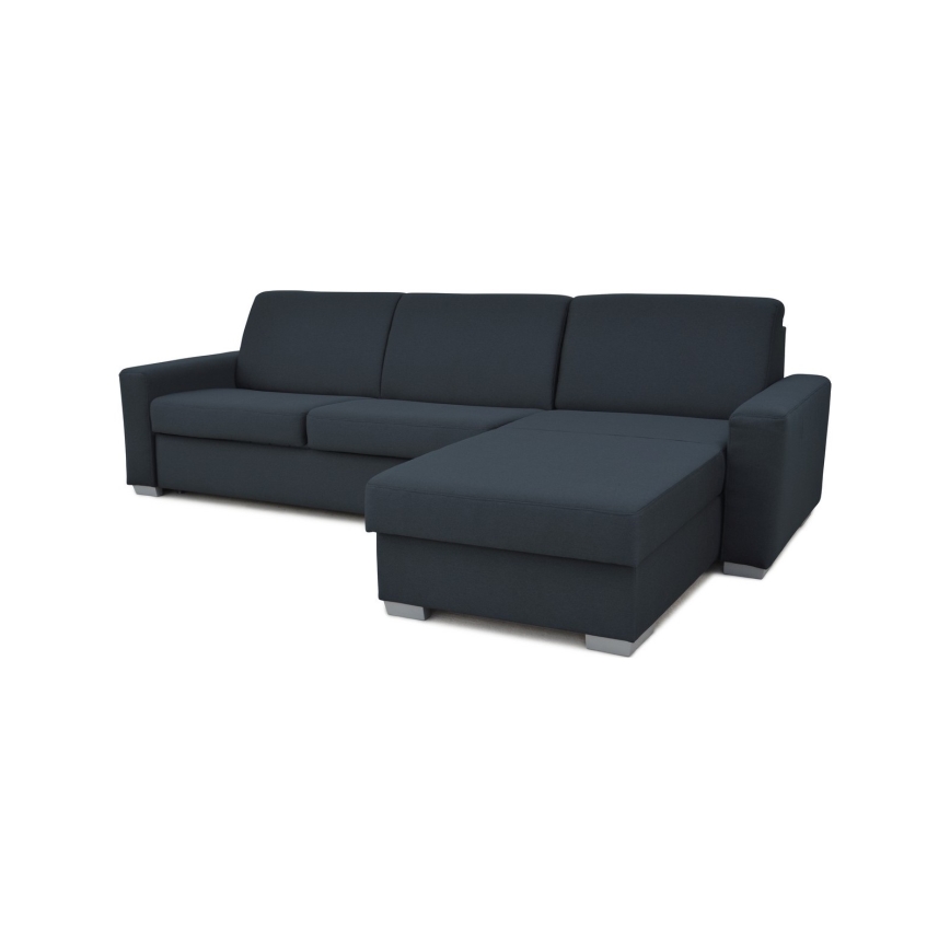 Eck-Schlafsofa mit Stauraum, L-Form, rechts, Modell LEKA, blau, für den täglichen Gebrauch