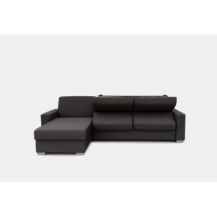 Eck-Schlafsofa mit Stauraum, L-Form, links, braun, für den täglichen Gebrauch LEKA